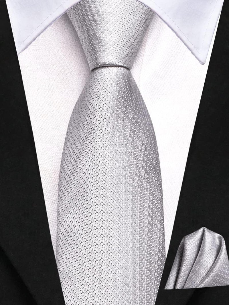 Dubulle Ties for Boys Self Tie Silk Paisely Striped Kids Necktie and Pocket Square Set for Age 8-11 - Image 3